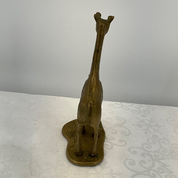 MCM Brass Giraffe Mother & Baby Figurine Statue 7" - Picture 2 of 7